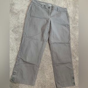 Ann Taylor Loft Original Crop Pants. Size 14, gray.